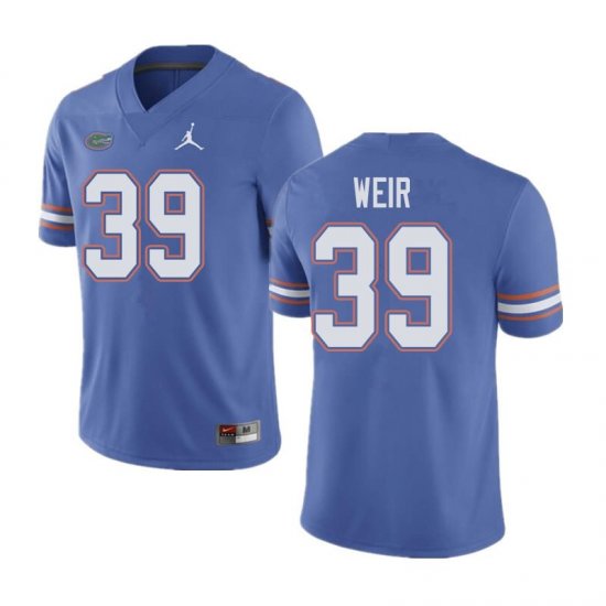 Men's Florida Gators #39 Michael Weir NCAA Jordan Brand Blue Authentic Stitched College Football Jersey ZRO4562WG